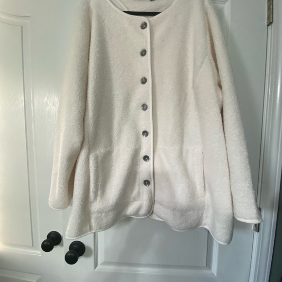Susan Graver Weekend Knit Sugar Cane Boucle Button Front Jacket Women’s Size 4X - Picture 2 of 3